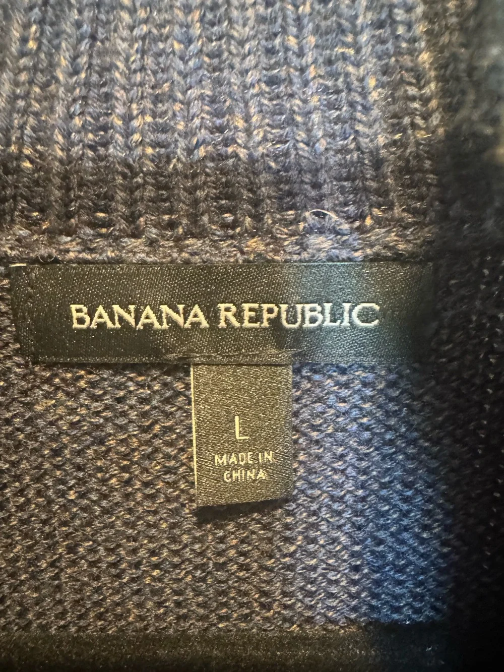 Mens Banana Republic Dark Gray Full-Zip Shawl Collar Sweater Size L